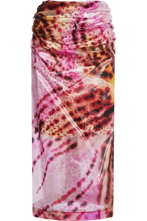 DRIES VAN NOTEN Printed Organza Midi Skirt, , FR 34