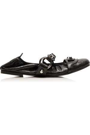 Balenciaga Leopold Leather Flats, , IT 36