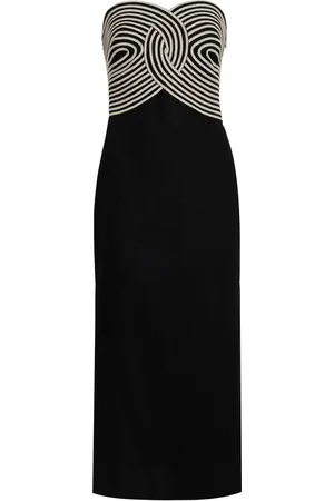 Andres Otalora Arco Real Embroidered Linen Midi Dress, , US 2
