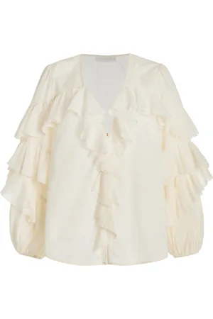 ZIMMERMANN Acacia Ruffled Cotton Top, , 0P