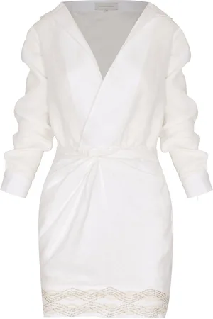 Andres Otalora Ron Embroidered Linen Mini Dress, , US 6