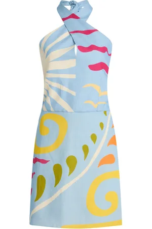 Cala De La Cruz Exclusive Veneta Twisted Linen Mini Dress, , XL