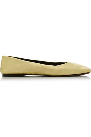 The Row Square Metallic Leather Ballet Flats, , IT 37