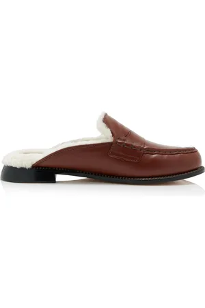 Freda Salvador Temi Shearling-Lined Leather Loafer Mules, , US 6