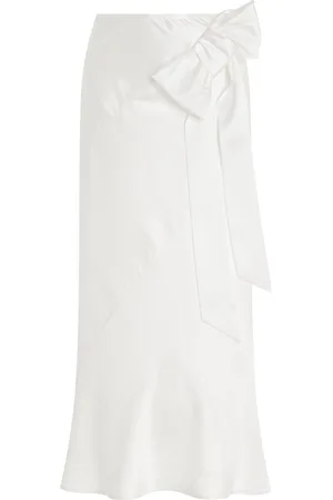 Simone Rocha Spiral Bow-Detailed Silk Midi Skirt, , UK 8