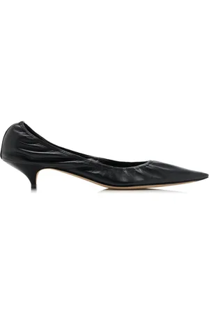 The Row Liisa Leather Kitten Heel Pumps, , IT 37.5