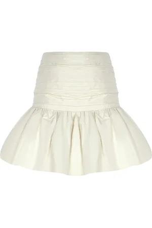 Ilkyaz Ozel Lina Ruched Silk-Taffeta Bubble Mini Skirt, , FR 34