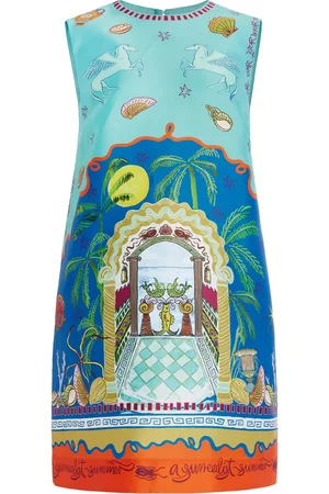 ALÉMAIS Surrealist Summer Crepe Mini Dress, , AU 6