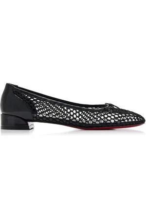 Christian Louboutin Sweetie Jane Mesh-Cotton Ballet Flats, , IT 37