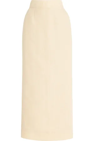 POSSE Exclusive Emma High-Waisted Linen Midi Skirt, , XS