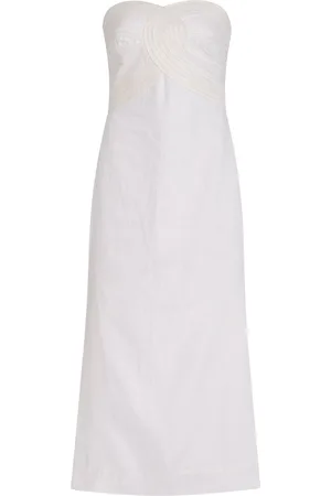 Andres Otalora Exclusive Arco Embroidered Linen Midi Dress, , US 4