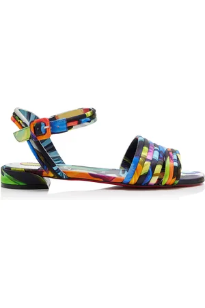 Christian Louboutin Exclusive Riviera Sweet Disco Jane Printed Satin Sandals, , IT 36