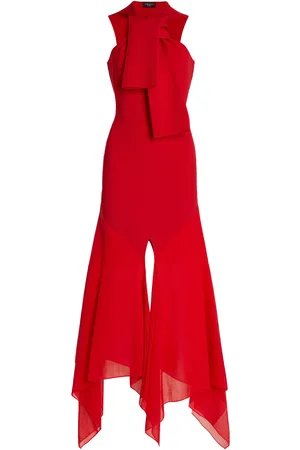 A.W.A.K.E. MODE Organza-Paneled Knit Maxi Dress, , XS