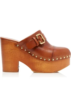 Chloé Jeannette Leather Platform Clogs, , IT 39