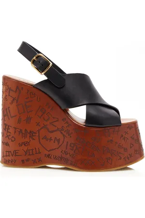 Chloé Maxime Carved Leather Wedge Sandals, , IT 37