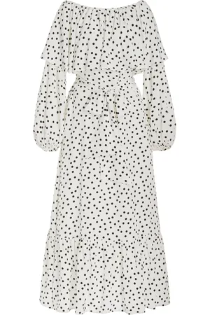 FRANCOISE Exclusive Mila Off-The-Shoulder Silk Crepe Maxi Dress, /white, FR 34