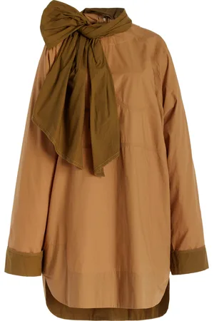 ULLA JOHNSON Michaela Tie-Detailed Cotton-Poplin Top, , US 0