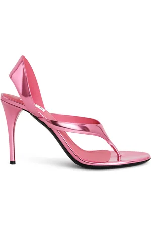 Alaïa Infradito Metallic Leather Sandals, , IT 36