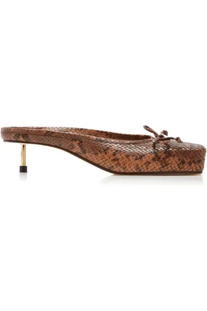 Jacquemus Les Mules Snake-Effect Leather Ballet Pumps, , FR 38