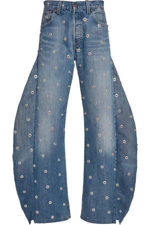 A.W.A.K.E. MODE Studded Rigid Low-Rise Balloon Jeans, , FR 34