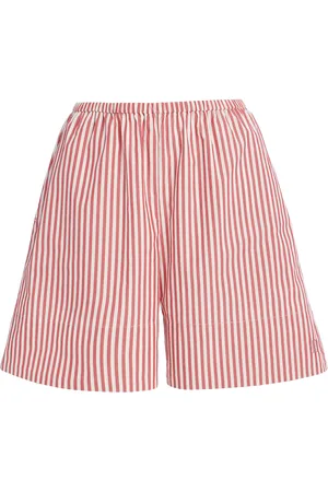By Malene Birger Siona Striped Organic Cotton Poplin Shorts, , FR 32