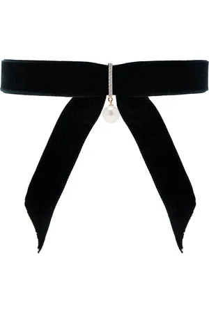 Mateo Pearl; Diamond Velvet Choker, , OS, , Gifts For Her