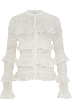 ZIMMERMANN Illuminate Frilled Lace-Knit Cardigan, , 0