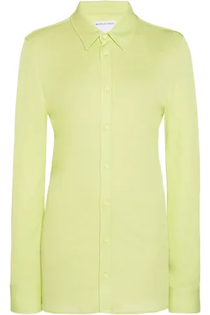 Bottega Veneta Collared Jersey Sable Shirt, , IT 40