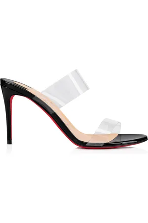 Christian Louboutin Just Nothing 85mm Patent PVC Sandals, , IT 36.5