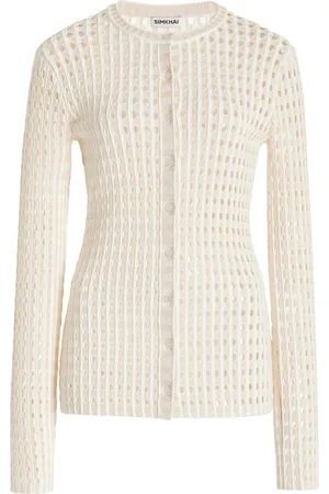 Simkhai Gracen Gingham-Knit Cardigan, , S