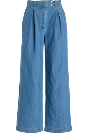 Jenni Kayne Newport Pleated Denim Trousers, , US 0
