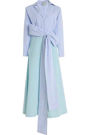 Bernadette Exclusive Riviera Clarence Striped Cotton Maxi Shirt Dress, , FR 34