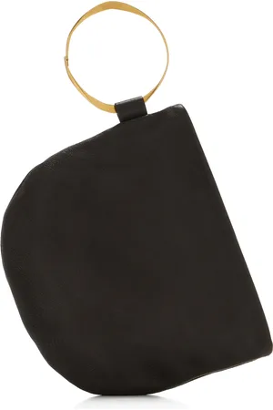 The Row Geo Bracelet-Detailed Leather Clutch, , OS