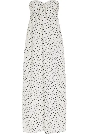 FRANCOISE Exclusive Lucie Tie-Front Silk Maxi Dress, /white, FR 42
