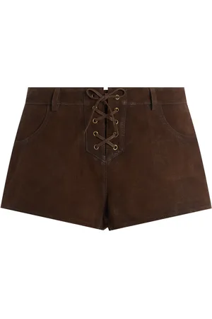 Isabel Marant Delma Lace-Up Suede Shorts, , FR 36
