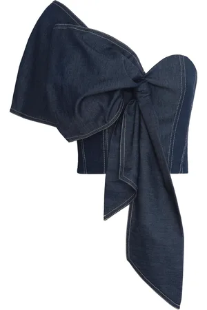 Andres Otalora Verte Más Asymmetric Tencel Denim Top, , US 2