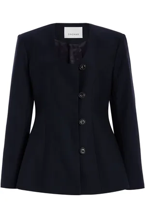 Dagmar Exclusive Collarless Wool-Blend Blazer, , FR 38