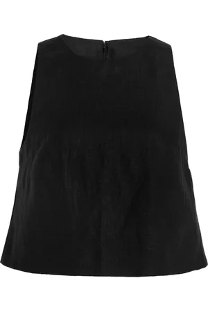 POSSE Exclusive Poppy Linen Cropped Top, , XXS
