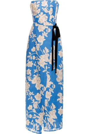 Agua by Agua Bendita Cinéfila Printed Linen Maxi Dress, , XS