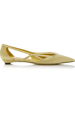 Prada Cutout Leather Ballet Flats, , IT 37