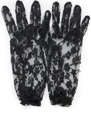 VALENTINO GARAVANI Ruched Lace Gloves, , 6