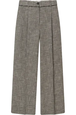 Mark Kenly Domino Tan Pirka Tweed Wide-Leg Pants, , FR 40