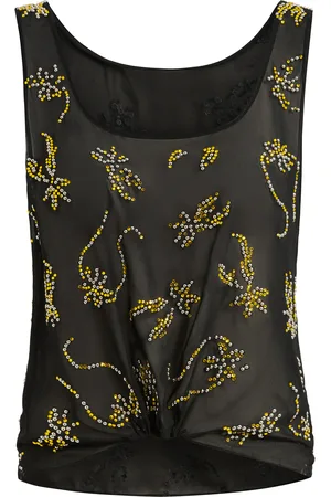 16Arlington Gilda Twisted Gold-Print Top, , UK 10