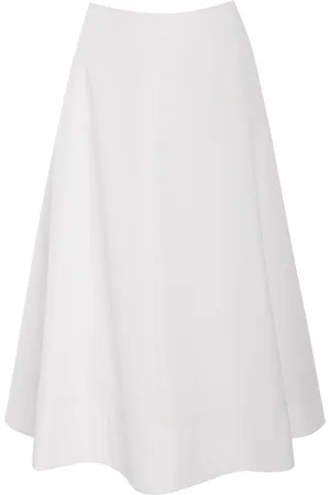 BRANDON MAXWELL The Knox Low-Rise Cotton Poplin Midi Skirt, , US 2