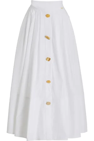 FRANCOISE Exclusive Joe Buttoned Cotton Midi Skirt, , FR 42