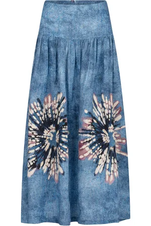Silvia Tcherassi Abla Stonewashed Linen Midi Skirt, , XS
