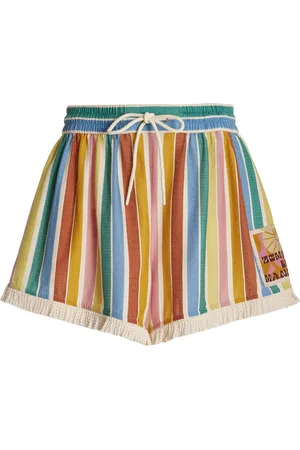 ZIMMERMANN Everley Relaxed Striped Cotton Shorts, , 0P