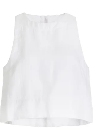 POSSE Exclusive Poppy Linen Cropped Top, , XXS