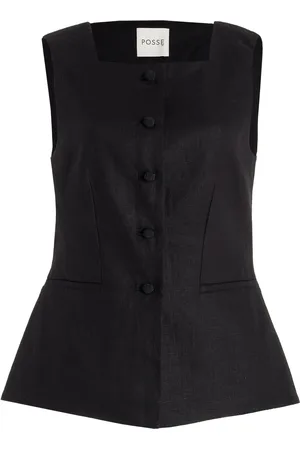 POSSE Rio Tailored Linen Vest , , XS