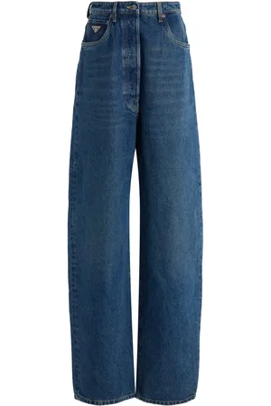 Prada Rigid High-Rise Wide-Leg Pants, , 27